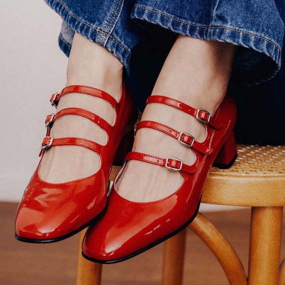 NEW Carel Paris Kina Mary-Janes in red patent leather - Picture 3 of 13